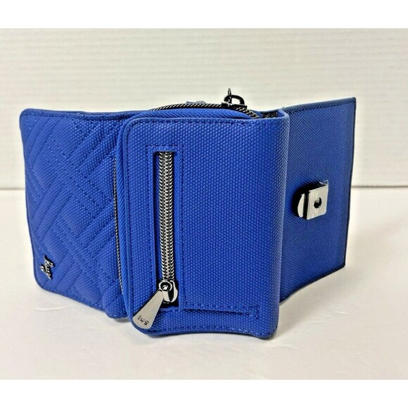 NWT Lug Pedicab Wallet Vegan Matte Luxe VL RFID Sapphire Blue Wristlet ORG $68 - Picture 6 of 15
